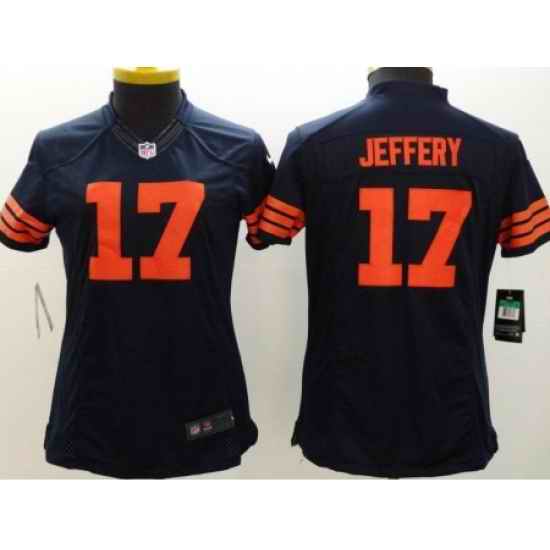 Women's Nike Chicago Bears #17 Alshon Jeffery Navy Blue 1940s Throwback Stitched NFL Limited Jersey